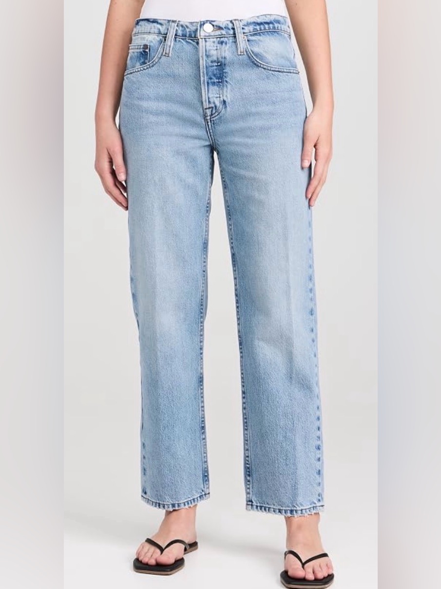 Frame Jeans The Slouchy Straight-Leg Mid Rise Lt Blue Women’s Sz 26 / 30” Inseam